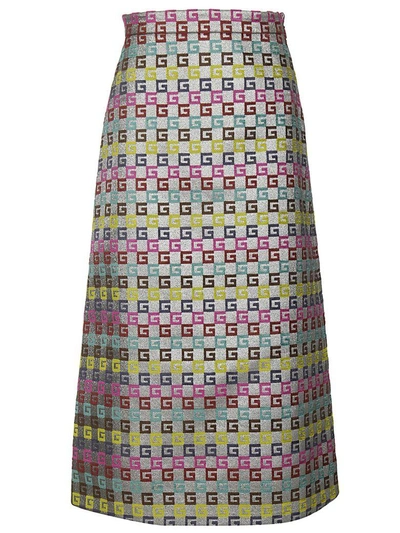 Shop Gucci Velvet G Lurex Skirt In Multicolor