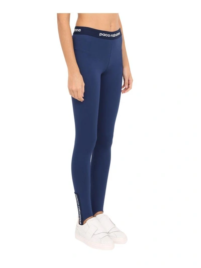 Shop Paco Rabanne Jersey Tights In Blu