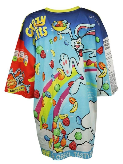Shop Moschino Crazy Fruits Dress In Multicolor