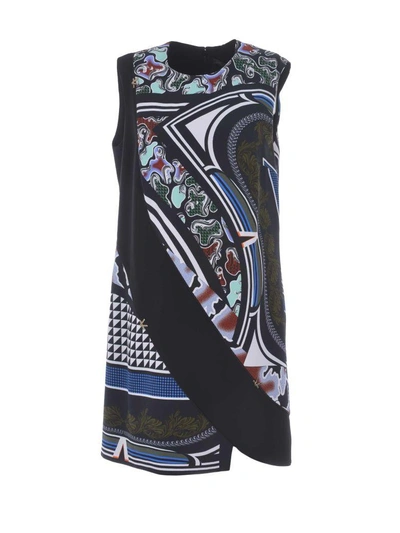 Shop Versace Cityscape Print Cady Dress In Nero/multicolor