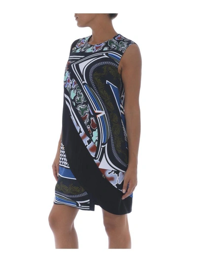 Shop Versace Cityscape Print Cady Dress In Nero/multicolor