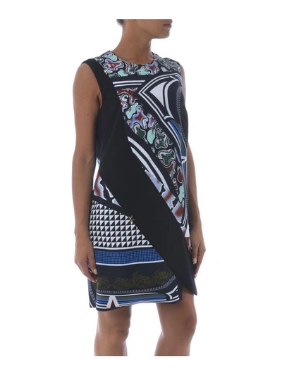 Shop Versace Cityscape Print Cady Dress In Nero/multicolor