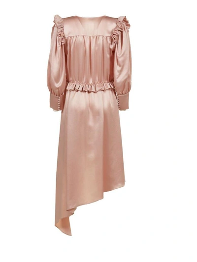 Shop Magda Butrym Frilled Dress In Rosa