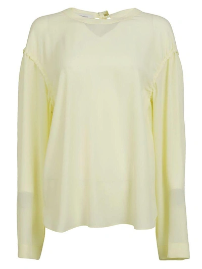 Shop Cedric Charlier Cédric Charlier Bow Blouse In Yellow & Orange