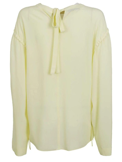 Shop Cedric Charlier Cédric Charlier Bow Blouse In Yellow & Orange