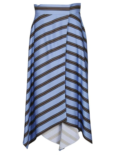 Shop Fendi Asymmetric Skirt In Azzurro