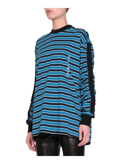 Shop Givenchy Striped Cotton T-shirt In Nero