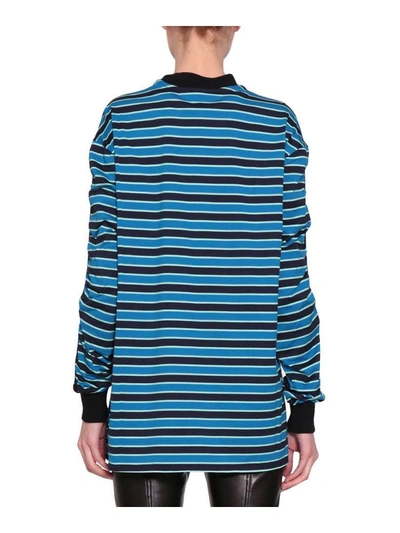 Shop Givenchy Striped Cotton T-shirt In Nero