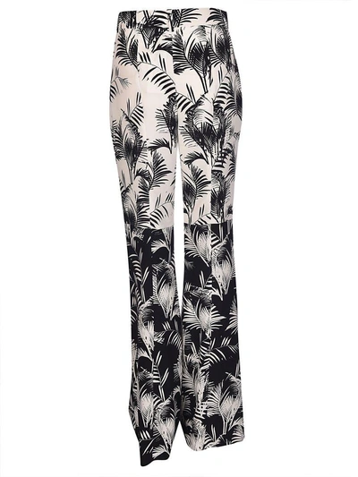 Shop Sonia Rykiel Palm Print Flared Trousers In Black-white