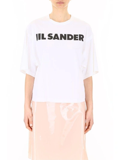 Shop Jil Sander Printed T-shirt In Whitebianco