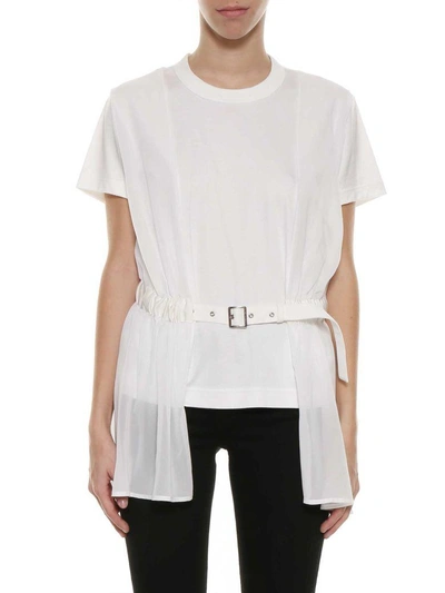 Shop Noir Kei Ninomiya Belted Long T-shirt In White