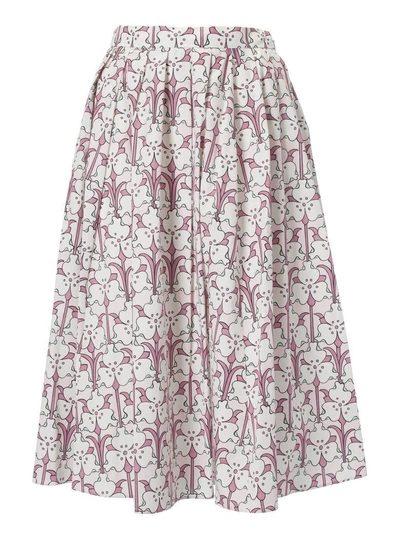 Shop Prada Panty Print Skirt In Alabastro