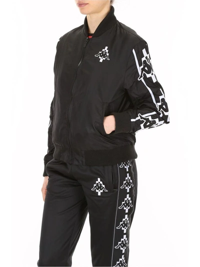 Shop Marcelo Burlon County Of Milan Marcelo Burlon Kappa Bomber Jacket In Black White (black)