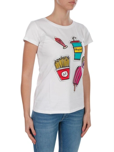 Shop Blugirl Cotton Blend T-shirt In White