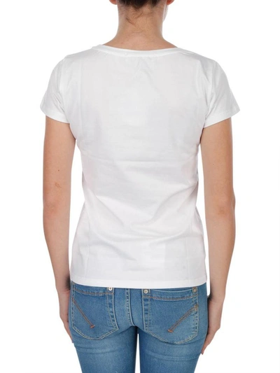 Shop Blugirl Cotton Blend T-shirt In White