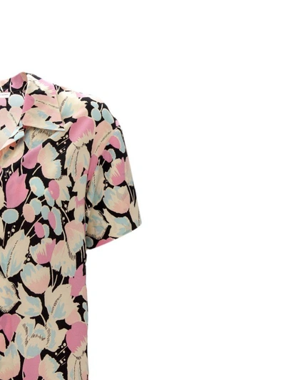 Shop Dries Van Noten Black Silk Shirt With All Over Flowers Printed. In Fantasia