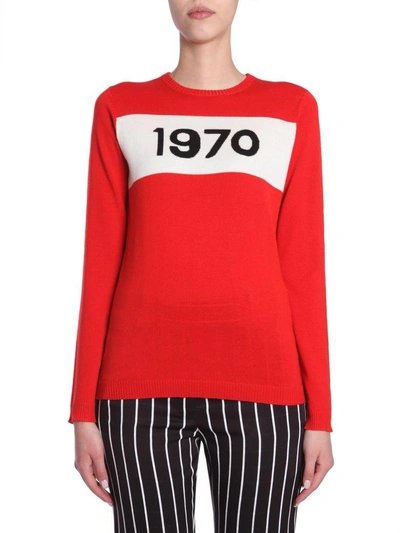 Shop Bella Freud Sweater With 1970 Intarsia In Rosso