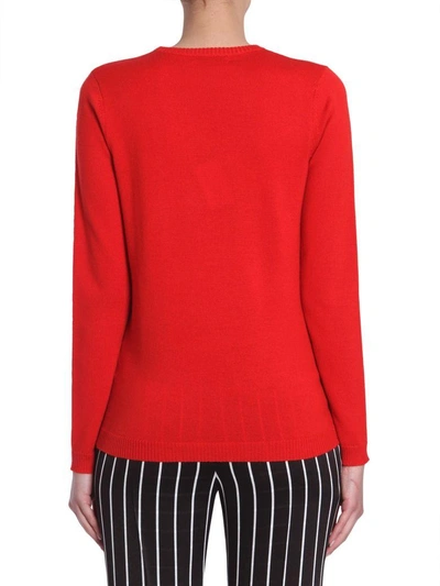 Shop Bella Freud Sweater With 1970 Intarsia In Rosso
