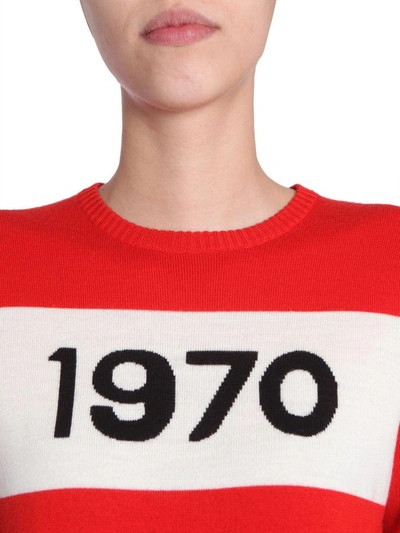 Shop Bella Freud Sweater With 1970 Intarsia In Rosso