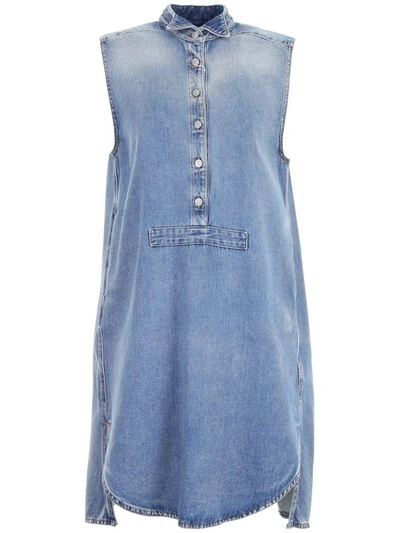 Shop Mm6 Maison Margiela Denim Dress In Indigo Stone Wash|blu