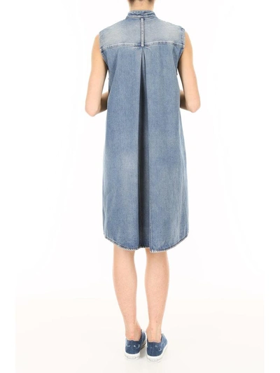 Shop Mm6 Maison Margiela Denim Dress In Indigo Stone Wash|blu