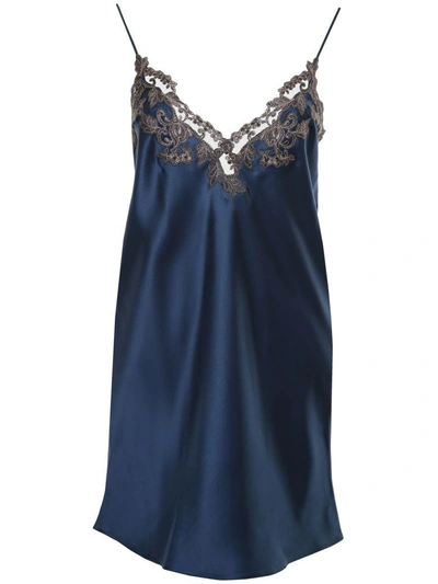 Shop La Perla Silk Chemise In V Abbinatablu