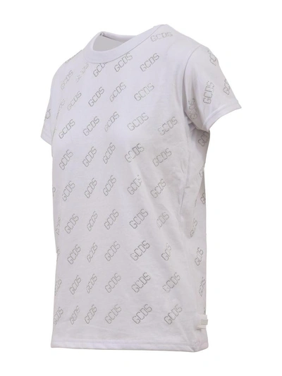 Shop Gcds Crystal Logo T-shirt In White