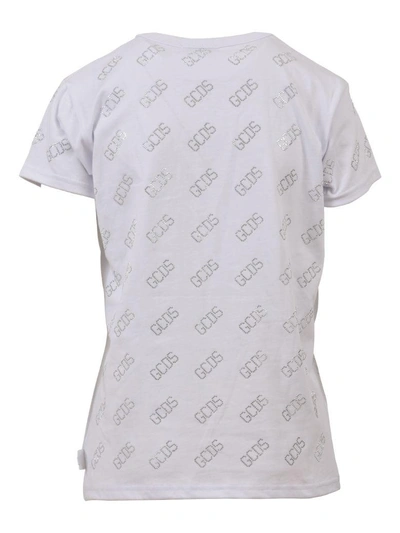 Shop Gcds Crystal Logo T-shirt In White