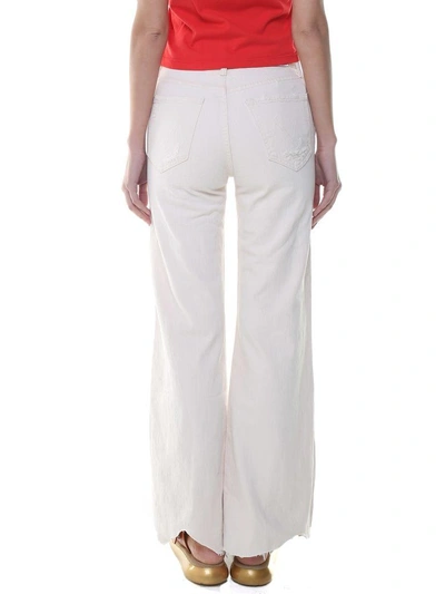 Shop Mother The Tomcat Roller Chew Cotton-denim Jeans In White