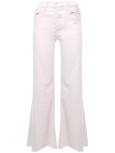 Shop Mother The Tomcat Roller Chew Cotton-denim Jeans In White