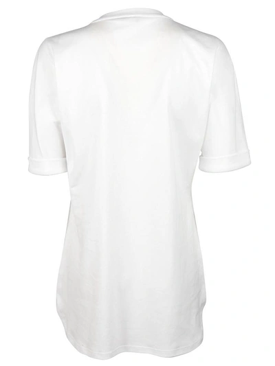 Shop Fendi Embroidered Logo T-shirt In Bianco