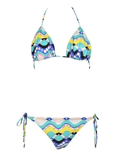 Shop Emilio Pucci Printed Bikini In Multicolor