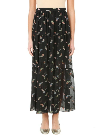 Shop Chloé Ankle-length Paisley Lurex Jacquard Skirt In Black