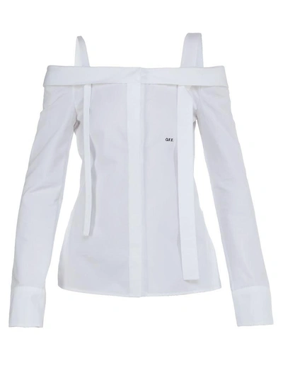 Shop Off-white Cotton Shirt In White Black