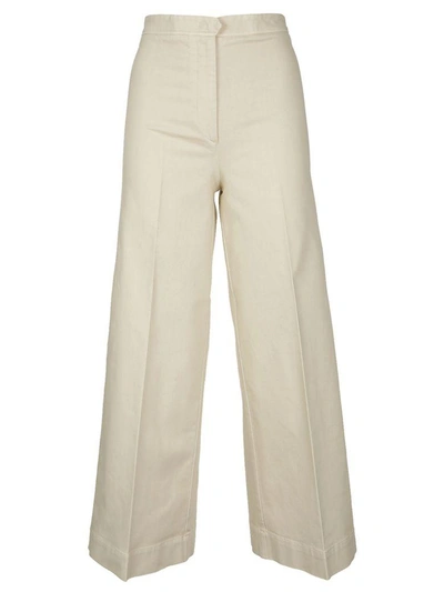 Shop Ql2 Wide Leg Trousers In Natural
