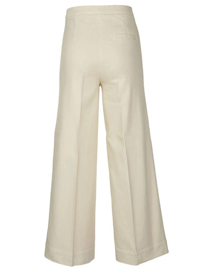 Shop Ql2 Wide Leg Trousers In Natural