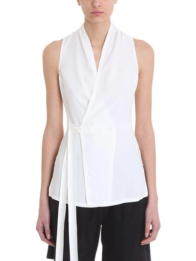 Shop Rick Owens Wrap Vest Jacket In White