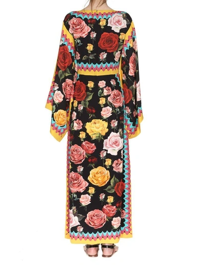 Shop Dolce & Gabbana Tunic Dress In Rose Multicol F.nero
