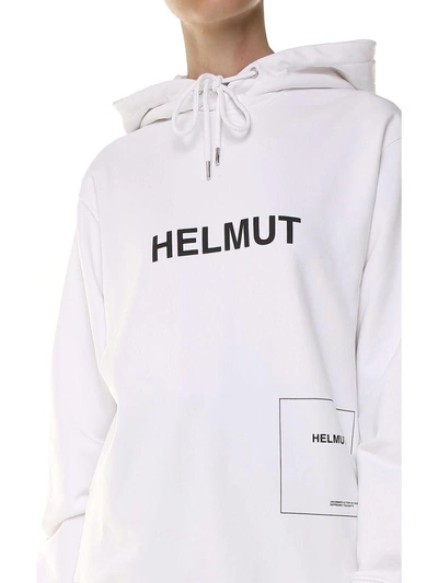 Shop Helmut Lang Helmuy Index Cotton-jersey Hoodie In Bianco