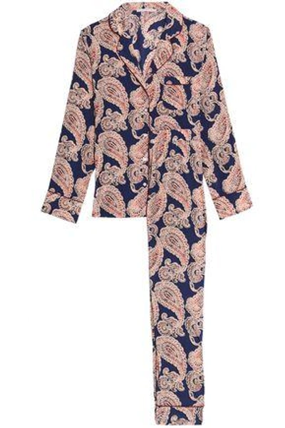 Shop Stella Mccartney Woman Poppy Snoozing Printed Silk-blend Pajama Set Peach