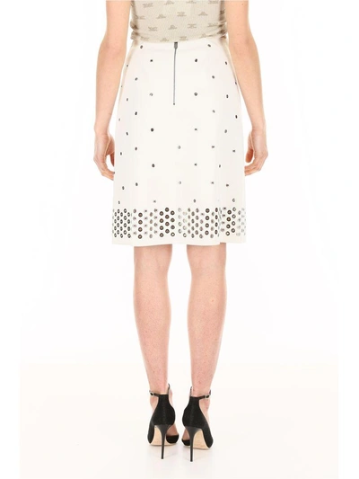 Shop Bottega Veneta Skirt With Eyelets In Latte New|bianco