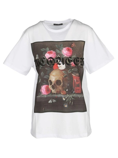 Shop Alexander Mcqueen Tshirt Skull In White