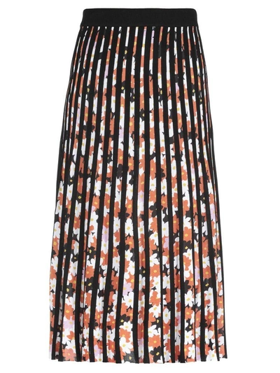 Shop Kenzo Striped Patterned Skirt In Black