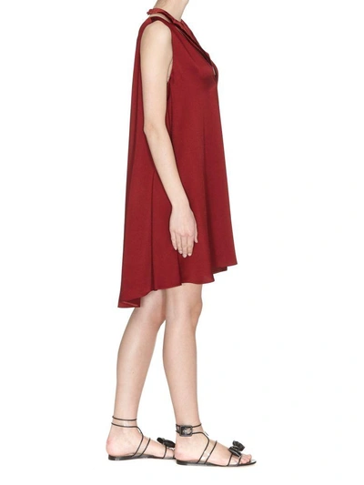 Shop Valentino Satin Dress In Red