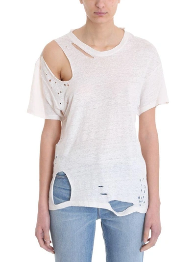 Shop Iro Makla White Cotton T-shirt In Beige