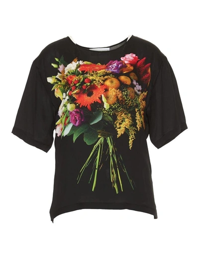 Shop Moschino Floral Print T-shirt In Multicolor