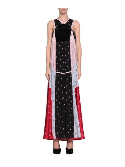 Shop Valentino Floral Print And Velvet Cady Dress In Multicolor