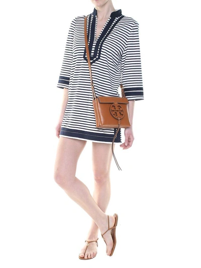 Shop Tory Burch Tory Tunic Striped Terrycloth Mini Dress In Unico