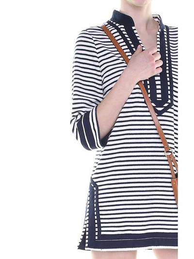 Shop Tory Burch Tory Tunic Striped Terrycloth Mini Dress In Unico