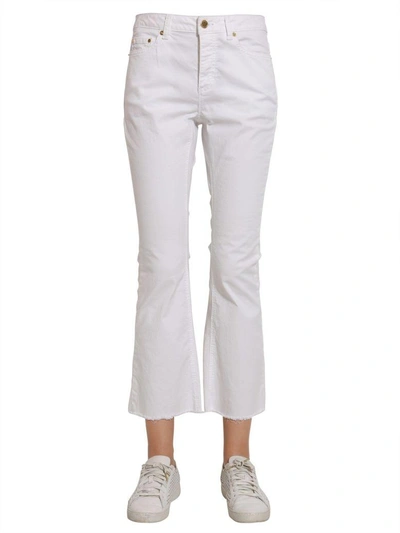 Shop Michael Michael Kors Flare Cropped Jeans In White